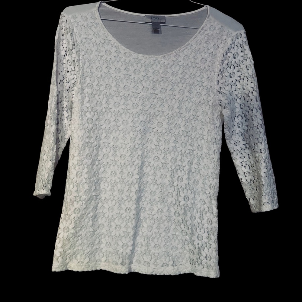 LOFT White Lace Blouse